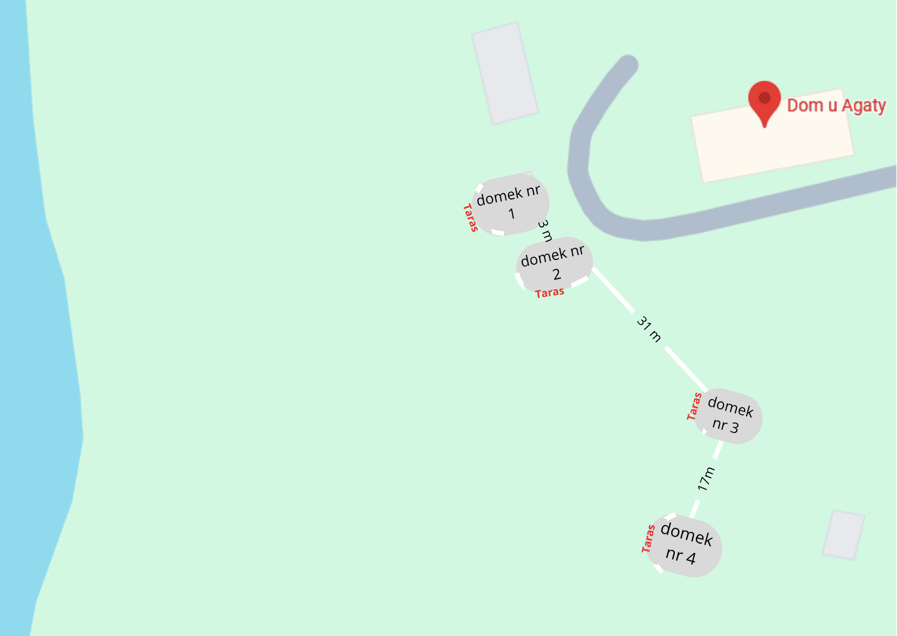 mapa rozmieszczenia domków